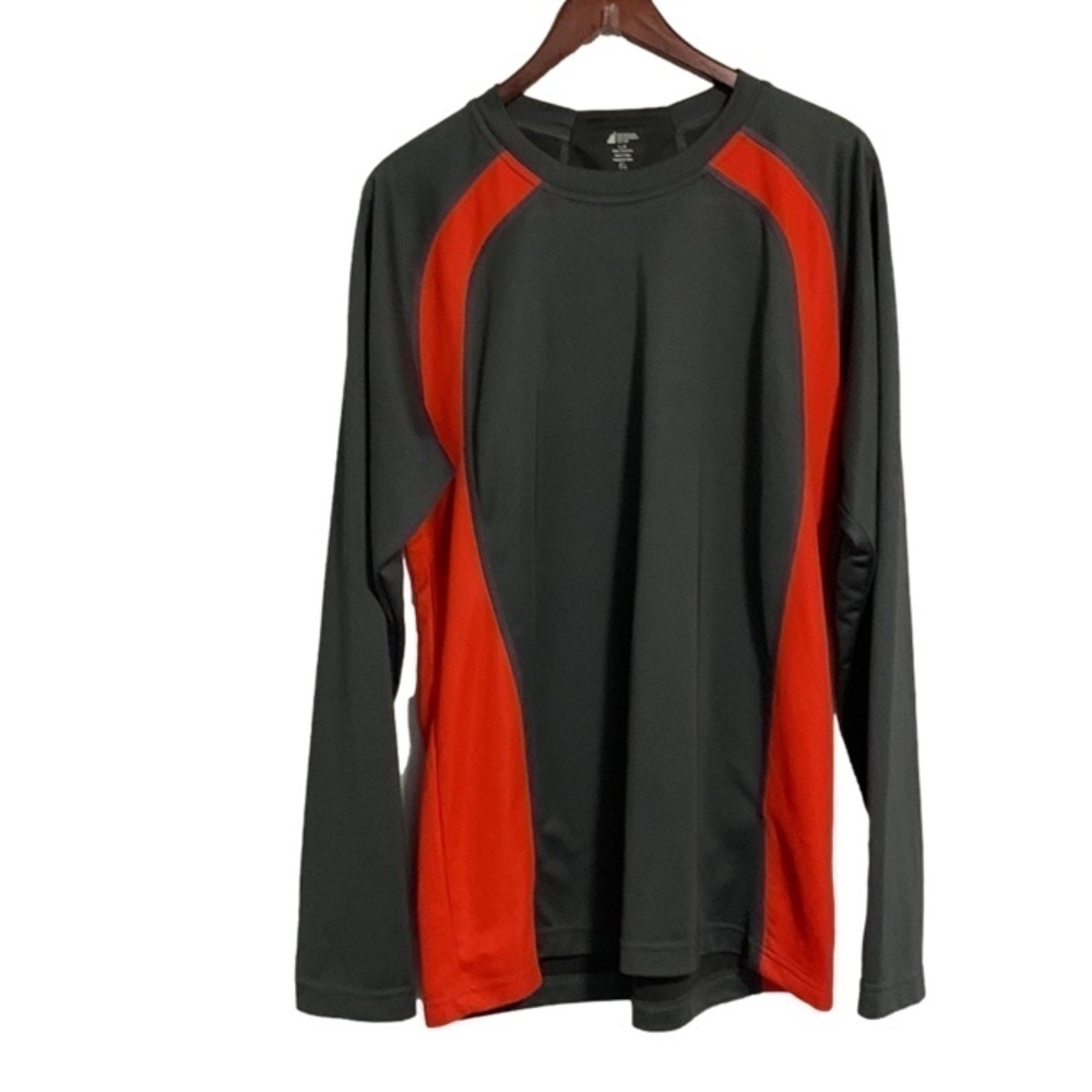 MEC Deuce Long-Sleeved Jersey Technical Shirt - Men's Large Grey Orange